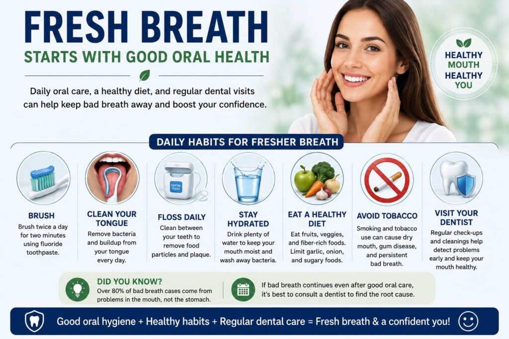 fresh breath and daily oral hygiene tips