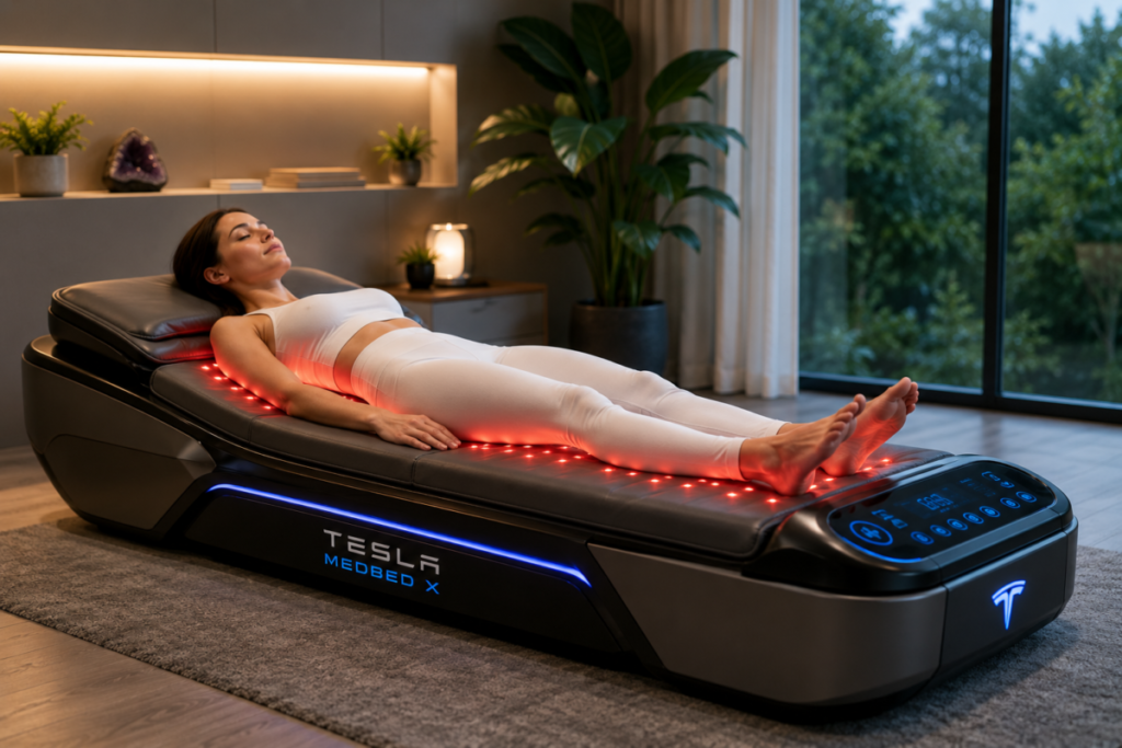 Tesla MedBed X wellness system for home relaxation